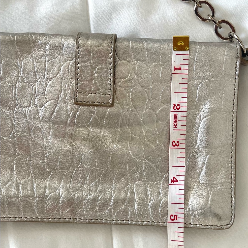 FURLA mini bag Authentic leather / shoulder bag gold Crocodile Pattern I… - Picture 7 of 16